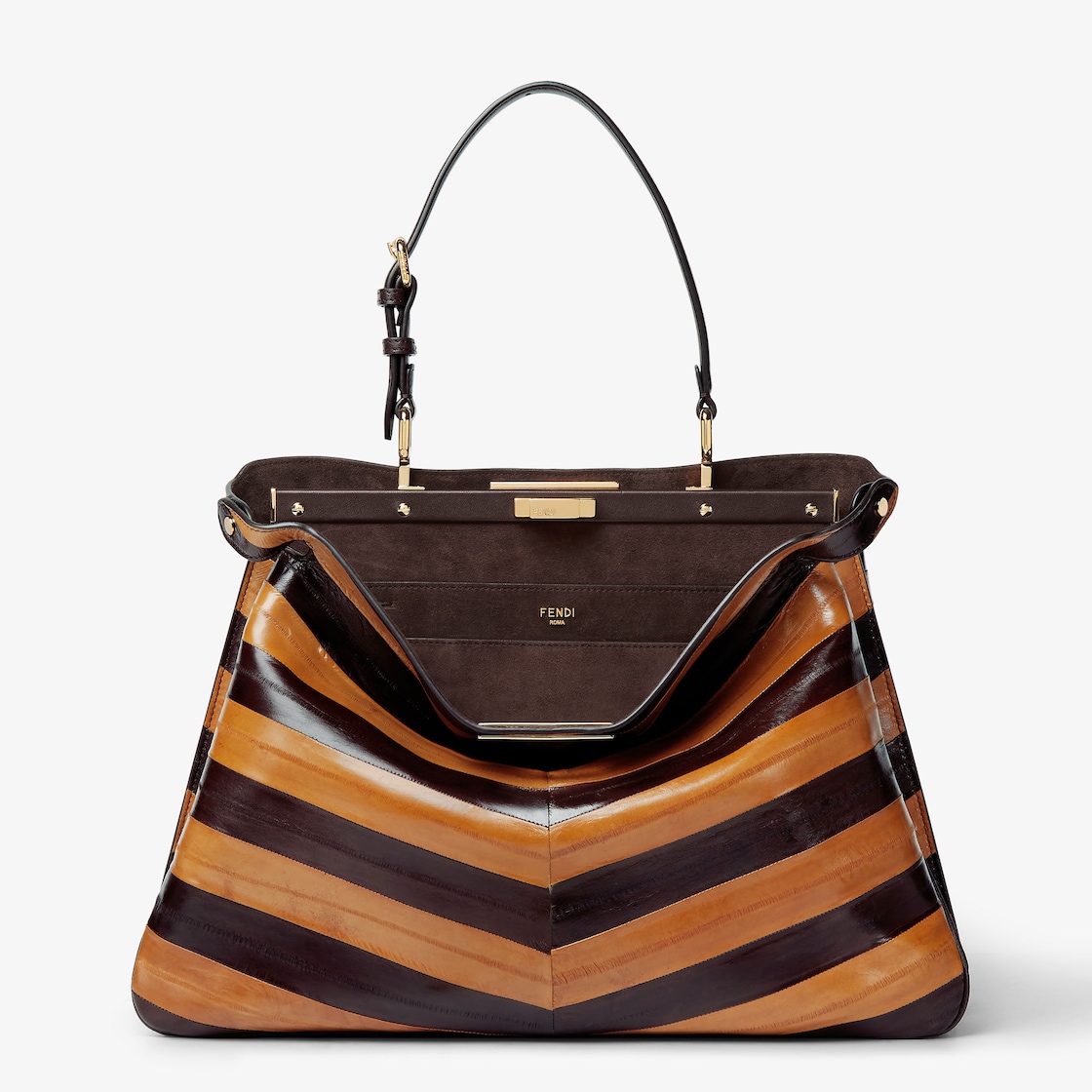 FENDI Peekaboo Soft Large Two-tone inlaid hagfish leather bag - Image 4